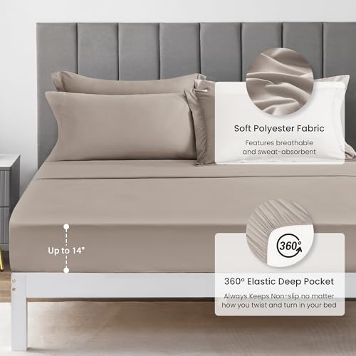 Love's cabin Twin Comforter Set Burlwood, 5 Pieces Twin Bed in a Bag, All Season Twin Bedding Sets with 1 Comforter, 1 Flat Sheet, 1 Fitted Sheet, 1 Pillowcase and 1 Pillow Sham Love's cabin