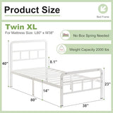 Cieemine 14 Inch White Twin XL Bed Frames with Headboard and Footboard, Heavy Duty Bed Frame Twin XL with Underneath Storage, No Box Spring Needed, Easy Assembly Cieemine