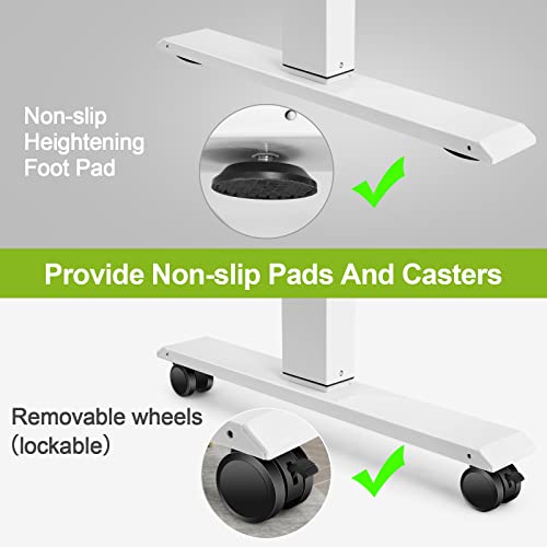 farexon Electric Standing Desk 55 x 24In with Charging Station, Adjustable Height Desk with Mouse Pad, 2 USB Ports & 3 Power Outlets, 4 Caster, 4 Preset Heights, 27''-46'' Lifting Range farexon