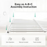 Novilla Full Bed Frame with Piano Keys Headboard and Footboard, Metal Platform Bed Frames Full Size, No Box Spring Needed, Easy Assembly, Steel Slats Support, Velvet White Novilla