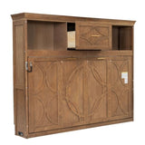 KALALLA Twin Size Horizontal Murphy Bed with 2 Storage Cabinets and Drawer, Murphy Bed Cabinet with 2 Outlets & 2 USB Ports for Kids, Boys, Girls, Adults, No Box-Spring Needed, Space Saving, Wood KALALLA