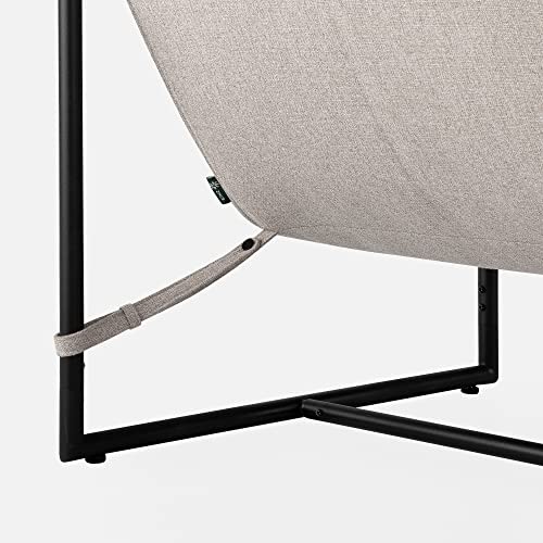 ZINUS Aidan Sling Accent Chair, Metal Framed Armchair with Shredded Foam Cushioning, Oatmeal Zinus
