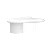 QQXX Cloud-Shaped LED Coffee Table,Irregular Cartoon Indoor Tea Table with 2 Drawers&Acrylic legs,Wood Round Corner Thicken End Table,for Living Room Bedroom(with light, Off white A) QQXX