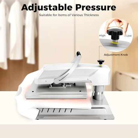16x20 Inch Slide Out Heat Press Machine for T Shirts, 1600W 110V High-Pressure Sublimation Transfer Machine, 3-in-1 Design, Digital Industrial Sublimation Printer, for Print Stores, Photo Studios SRTYGHW
