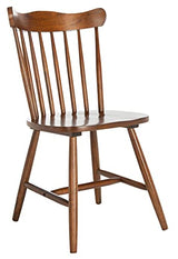 SAFAVIEH Home Collection Reeves Farmhouse Walnut Brown Spindle Back Living Room Accent Dining Chair SAFAVIEH