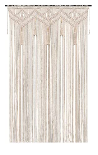 GCOVELIS Boho Curtains for Bedroom Macrame for Windows Living Room Boho Decor Large Macrame Wall Hanging Beaded Curtain for Doorway Closet Curtains Wedding Backdrop, 1 Panel 52''W x 72''L GCOVELIS