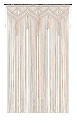 GCOVELIS Boho Curtains for Bedroom Macrame for Windows Living Room Boho Decor Large Macrame Wall Hanging Beaded Curtain for Doorway Closet Curtains Wedding Backdrop, 1 Panel 52''W x 72''L GCOVELIS