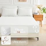 MUXHOMO 7 Pieces Queen Comforter Set, Soft Bed in a Bag Queen Size, All Season Bedding Set with Comforter, Flat Sheet, Fitted Sheet, Pillowcases & Shams, White MUXHOMO
