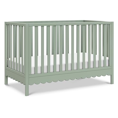 DaVinci Sammy Scallop 4-in-1 Convertible Crib in Light Sage, GREENGUARD Gold Certified