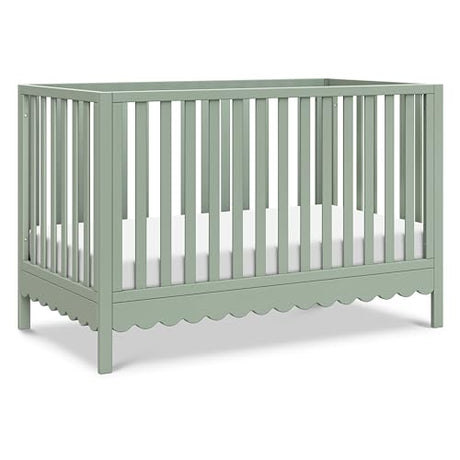 DaVinci Sammy Scallop 4-in-1 Convertible Crib in Light Sage, GREENGUARD Gold Certified DaVinci