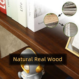 Rustic Brown 6-Tier Solid Wood Industrial Bookcase with Metal Frame WH-AOERPUMY