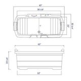 Alfi Brand AB1130 65" 2 Person Free Standing Cedar Wooden Bathtub with Fixtures & Headrests, Natural Wood ALFI brand