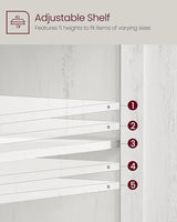 VASAGLE Buffet Cabinet, Sideboard Cabinet with Storage and Drawer, with Doors, Height Adjustable Shelf, Farmhouse Style, for Living Room, Kitchen, Rustic White and Honey Brown UBBK341W01 VASAGLE