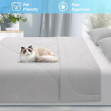 JOODOU Lightweight Comforter Twin Size, Winter Warm Down Alternative Comforter, Soft Breathable Duvet Silk Smooth Blanket,All Season Summer Quilt, Grey-Twin/Twin XL-68×90 JOODOU