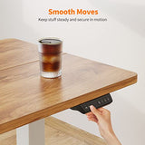 Cubiker 55 x 24 Inch Standing Desk, Stand up Height Adjustable Home Office Electric Table, Sit Stand Desk with Splice Board, White Frame & Light Rustic Brown Desktop Cubiker