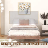 Klwenas Maec Twin Size Floating Bed Frame Without Headboard,10.5" Wood Low Profile Platform Bed with Sturdy Slats Support,Noise Free,No Box Spring Needed,Noise-Free,Easy to Assemble (Walnut, Twin) Klwenas Maec