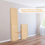 Bamboo Room Divider Folding Privacy Screens, Wall Divider for Room Separation, Portable Room Partitions and Dividers, 5.6FT Bamboo Mesh Woven Room Divider Panel (Beige, 4 Panel) JVVMNJLK