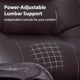 EONIX Wall Hugger Power Lift Recliner Chair for Elderly, Dual Motor Zero Clearance Power Lift Chair for Small Spaces, Electric Lumbar Support with Heat & Massage, Breathable Leather, Dark Brown