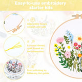 RidaaFri Embroidery Kit for Beginners, Set of 3 Flower Pattern DIY Practice Kits for Adults, Hand Embroidery Set with Step-by-Step Guide & Video Tutorial, Includes Hoop, Needles, Floss