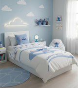 Disney Stitch Reversible Bedding Set Single | Duvet Cover 140 x 200 cm + Pillowcase 60 x 65 cm | 100% Cotton | Soft Breathable Bedding Set BrandMac