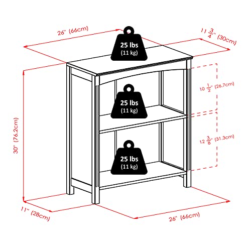 Winsome Terrace Espresso 3-Tier Solid Wood Storage Shelf - WoodArtSupply