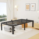 Superay 16 Inch Twin Size Metal Platform Bed Frame with Round Corners, Storage Space Under High Bed Frame-Heavy Duty Steel Slats Support, Noise Free - Easy Assembly - No Box Spring Needed Superay
