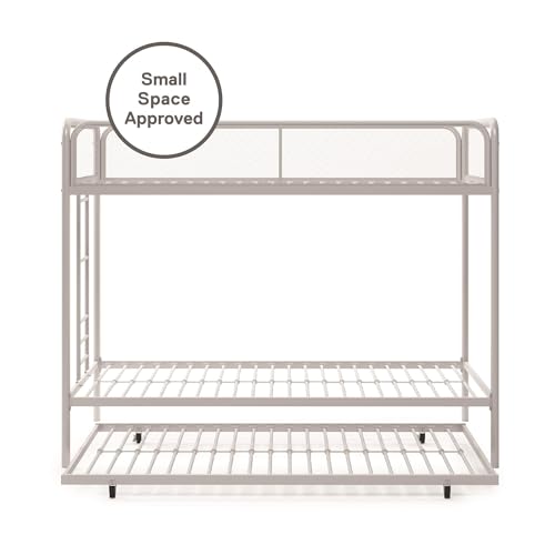 DHP Isaiah Triple Twin Metal Bunk Bed, Off White DHP