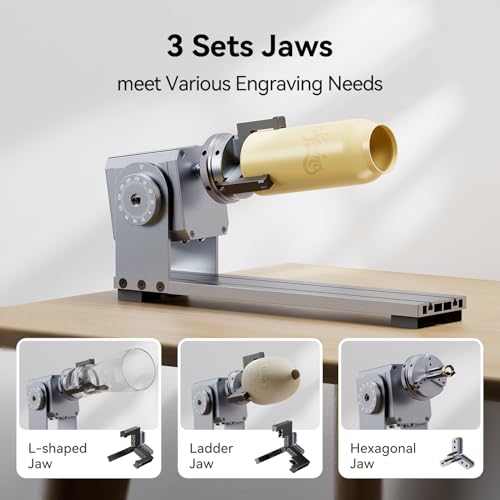 Longer Rotary Extension for Nano Series， Ray5 Series， B1 Series, Other Frame Engraving Machines (Must with 12 Pcs Riser), Y-axis Rotary Roller for Engraving Cylindrical Objects, Wine Glass, Tumbler Longer