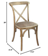 EMMA + OLIVER Natural with White Grain X-Back Chair EMMA + OLIVER