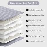 Tiita Japanese Floor Mattress Futon Mattress 4” Thick Folding Roll Up Sleeping Pad with Bag & Strap, Bed Topper Mat for Guest, Lounger and Travel, Grey,Full Size Tiita