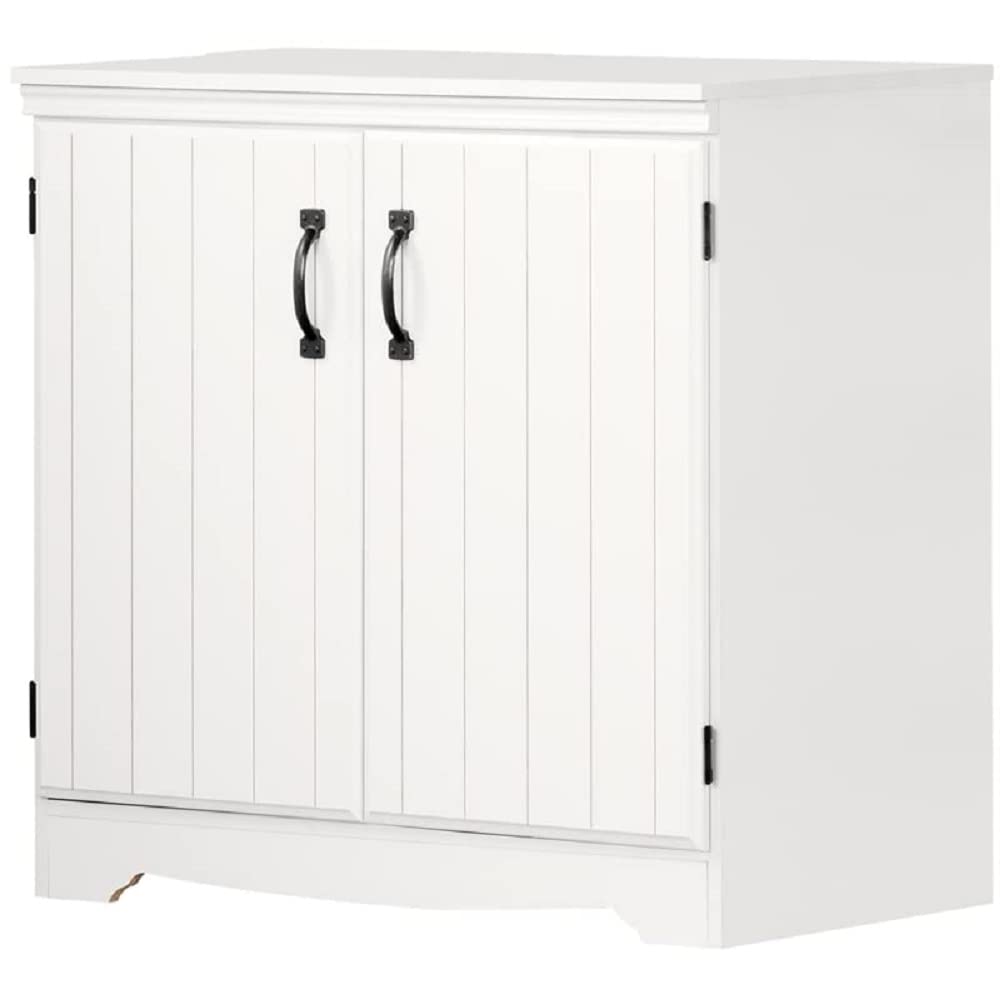 South Shore Farnel 2-Door Storage Cabinet-Pure White, Tall with 4 South Shore