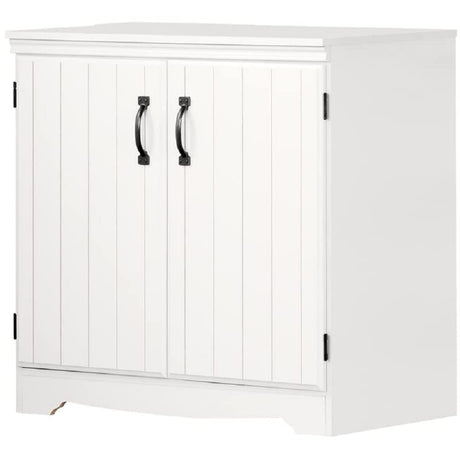South Shore Farnel 2-Door Storage Cabinet-Pure White, Tall with 4 South Shore