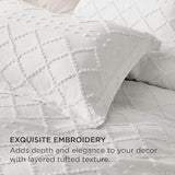Bedsure Boho Duvet Cover Queen Size - White Breathable & Soft Boho Bedding, Machine Washable Comforter Cover for All Seasons, Includes 1 Duvet Cover 90"x90" with 2 Pillow Shams & Zipper Closure Bedsure