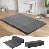 MeMoreCool Folding Foam Futon Mattress Queen, Foldable Japanese Floor Mattress, Sleeping Mat Pad for Adults Guests Sleepovers, 3 in Thick Tatami Mat Portable Shikibuton, Dark Grey MeMoreCool