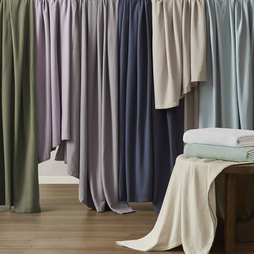 Madison Park Liquid Cotton Luxury Blanket Premium Soft Cozy 100% Ring Spun Cotton For Bed , Couch or Sofa, King, Ivory Madison Park