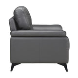 Homelegance 89" Leather Sofa, Dark Gray Homelegance