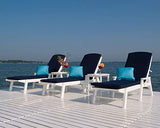 POLYWOOD NCC2280TE Nautical Arms Chaise, Teak