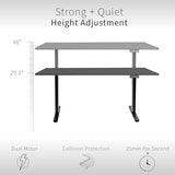 VIVO Electric 60 x 30 inch Standing Desk with Concealed Cable Trays and Full-Size Mouse Pad, Dual Motor Memory Controller Height Adjustment, Black Top Black Frame, DESK-KIT-E2B-P3B VIVO