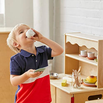 ECR4Kids Play Kitchen Storage Cupboard, Wooden Playset, Natural - WoodArtSupply