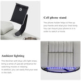 270° Power Swivel Recliner,Home Theater Seating with Hidden Arm Storage and LED Light Strip,Cup Holder,360° Swivel Tray Table,and Cell Phone Holder,Soft Living Room Chair Generic