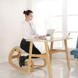 Predawn Adjustable Ergonomic Kneeling Chair – Custom Height Rocking Posture Stool with Thick Cushions, Solid Wood Frame, Knee Support Seat for Adults, Office or Meditation Use(White Oak) Predawn