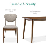 Best Choice Products 5-Piece Dining Set, Compact Mid-Century Modern Table & Chair Set for Home, Apartment w/ 4 Chairs, Padded Seats & Backrests, Wooden Frame - Walnut/Light Gray Best Choice Products