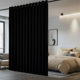NICETOWN Lower Noise Room Divider Curtain Screen Partitions, Blackout Sound Reducing Divider Room Panel for Doorway/Glass Window/Sliding Door/Patio (1 Panel, 7ft Tall x 8.3ft Wide, Black) NICETOWN