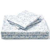 FreshCulture Floral Bed Sheets - Ultra Soft Full Size Bed Sheets - Brushed Microfiber Blue Floral Sheets - Deep Pockets - Easy Care - Hotel Luxury 4 Piece Flower Printed Sheets Full, Lille FreshCulture