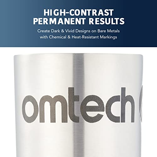 OMTech Laser Marking Spray, Metal Laser Marking Fluid for CO2 Laser Engravers, 8oz Aerosol High Contrast Black Spray for Laser Engraving Metal, Laser Ink Agent for Aluminum Stainless Steel Brass More OMTech