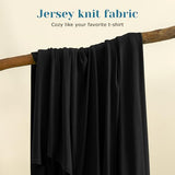 BYSURE Jersey Knit King Size Sheets Set 6 Pieces, Stretch Super Soft and Wrinkle-Free Bed Sheets, Spandex Blend with 18-inch Deep Pocket, Black BYSURE