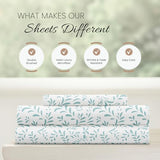 Linen Market Double-Brushed Patterned Microfiber Twin Sheet Set 3 Piece – Oeko-TEX Certified Ultra Soft & Wrinkle-Free - 16" Deep Pocket Sheets - Easy Care Twin Size - Burst of Vines Light Blue Linen Market