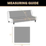 PrinceDeco Futon Slipcover Armless Futon Bed Cover Furniture Protector with Elastic Bottom Reversible Quilted Couch Cover Width Up to 70" Water Resistant Couch Cover for Pets,Ivory PrinceDeco