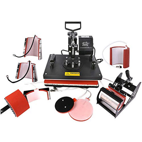8 in 1 Heat Press Dual Digital Control 360 Degree Swivel Heat Press Machine Multipurpose Combo Kit Sublimation Heat Press Machine for T Shirts, Mug, Hat, Plate, Cap, 29X38CM YAOBAO