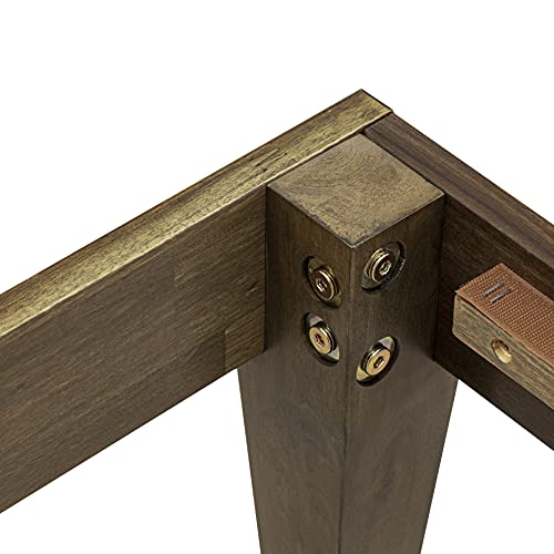 East West Furniture DNP-22-Q Walnut Queen Platform Bed Frame with Solid Wood Legs East West Furniture